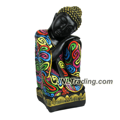 Turtle King Religious Home Decor Series 11 Inch Tall Oriental Asian Table Sculpture - Resting Meditation Buddha (TD51202)