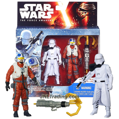 Hasbro Year 2015 Star Wars The Force Awakens 2 Pack 4 Inch Tall Figure - FIRST ORDER SNOWTROOPER OFFICER & SNAP WEXLEY with Blasters & Hook Missile Launcher