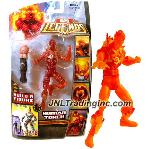 Hasbro Year 2008 Marvel Legends Exclusive Limited Edition Build A Figure Collection Ares Series 6 Inch Tall Action Figure - Variant Flame Form HUMAN TORCH with Ares Left Arm