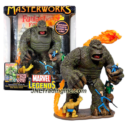 Marvel Legends Year 2006 Masterworks Famous Covers Come to Life! Series Figure Set - The Fantastic Four Meet the Mole Man with 32 Page Comic Book