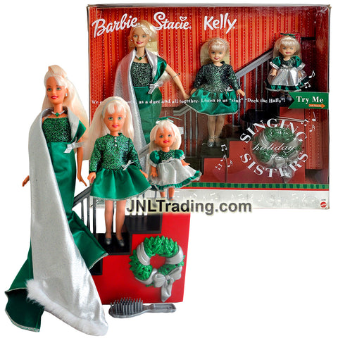 Year 2000 Holiday Singing Sisters Doll Set - BARBIE, STACIE and KELLY with Musical Staircase