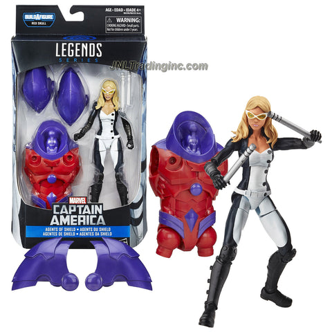 Hasbro Year 2015 Marvel Legends Build A Figure RED SKULL Series 6 Inch Tall Action Figure - MOCKINGBIRD with Batons that Combine into Staff Plus Red Skull's Abdomen and Shoulder Armor