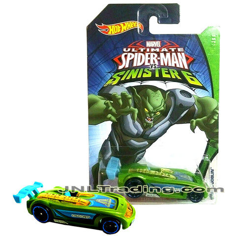 Year 2015 Hot Wheels Ultimate Spider-Man vs Sinister 6 Series 1:64 Scale Die Cast Car Set - Green Goblin Sports Car Oscorp BATTLE SPEC