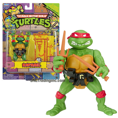 Playmates Year 2013 Teenage Mutant Ninja Turtles TMNT "1988 Classic Collection Reproduction" Series 5 Inch Tall Action Figure - RAPHAEL with Pair of Sais, Ninja Stars, Hook Sword Plus More Weapon Accessories