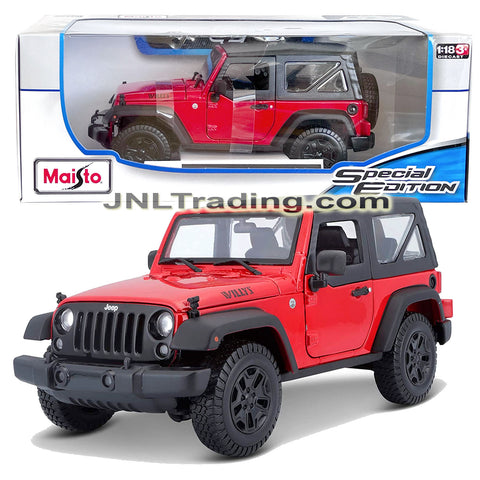 Maisto Special Edition Series 1:18 Scale Die Cast Car - Red Compact 2 Door SUV 2014 JEEP WRANGLER