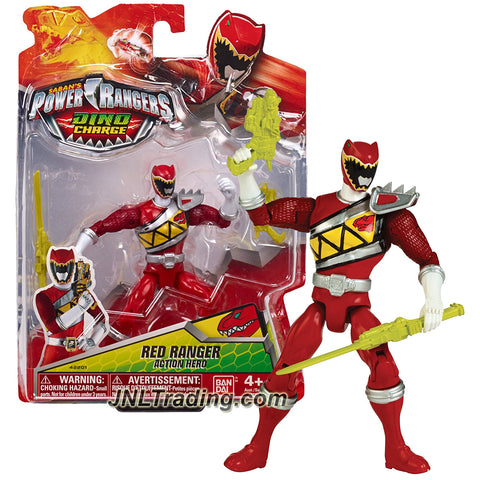 Bandai Year 2014 Saban's Power Rangers Dino Charge Series 5 Inch Tall Figure - Action Hero RED RANGER with Blaster and Sword