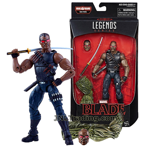 Marvel Legends 2017 Man-Thing Series 6 Inch Tall Figure - BLADE with Alternative Head, Katana Sword and Man-Thing's Right Leg