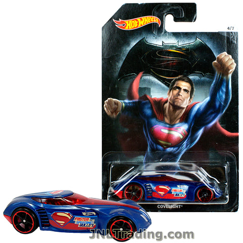 Hot Wheels Year 2015 Batman vs Superman Dawn of Justice Series 1:64 Scale Die Cast Car Set 4/7 - SUPERMAN Faster Than a Speeding Bullet COVELIGHT DJL53