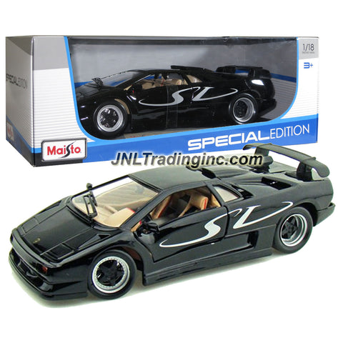 Maisto Special Edition Series 1:18 Scale Die Cast Car - Black Sports Coupe LAMBORGHINI DIABLO SV with Display Base (Dimension: 9" x 4-1/2" x 2-1/2")