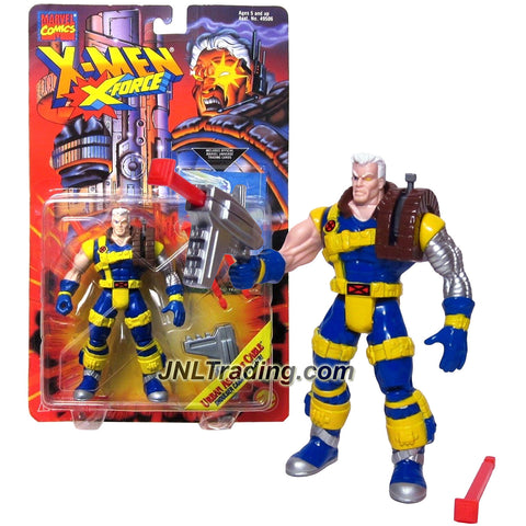 ToyBiz Year 1995 Marvel Comics X-MEN X-Force Series 5 Inch Tall Action Figure - URBAN ASSAULT CABLE with Shoulder Cannon Blaster and 2 Missiles