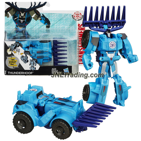Hasbro Year 2014 Transformers Robots in Disguise Animation Series One Step Changer 5 Inch Tall Robot Figure - THUNDERHOOF (Vehicle: Excavator)