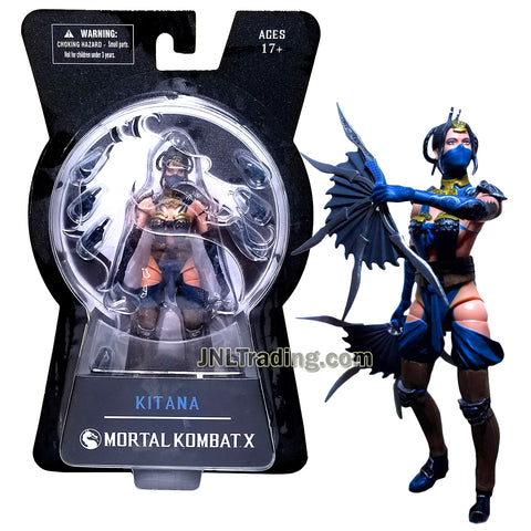 Year 2015 Mortal Kombat X Series 6 Inch Tall Figure - KATANA with Fan Blades, 6 Alternate Hands and Twin Blades
