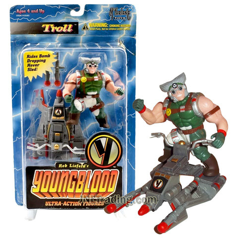 Year 1995 McFarlane Toys Rob Liefeld's Youngblood Series Ultra Class 4 Inch Tall Action Figure - TROLL with Missile Dropping Hover Sled