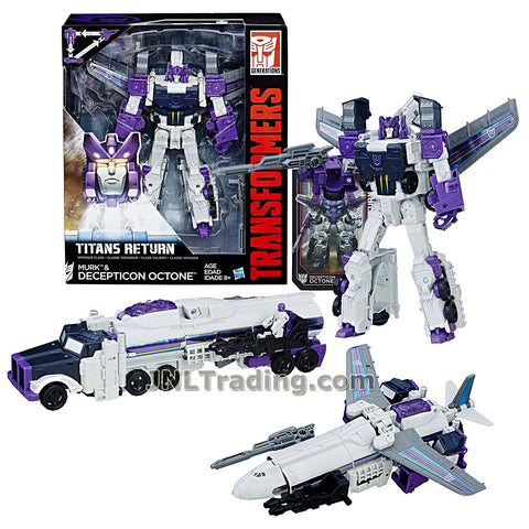Transformers Year 2016 Generations Titans Return Voyager Class 7 Inch Tall Figure - MURK and DECEPTICON OCTONE with Blasters and Card (Alt Mode: Tanker and Cargo Plane)