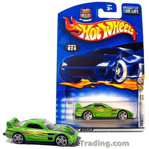 Hot Wheels Year 2002 First Editions Series 1:64 Scale Die Cast Car Set #12 - Green Color Sports Coupe 24/SEVEN 56365