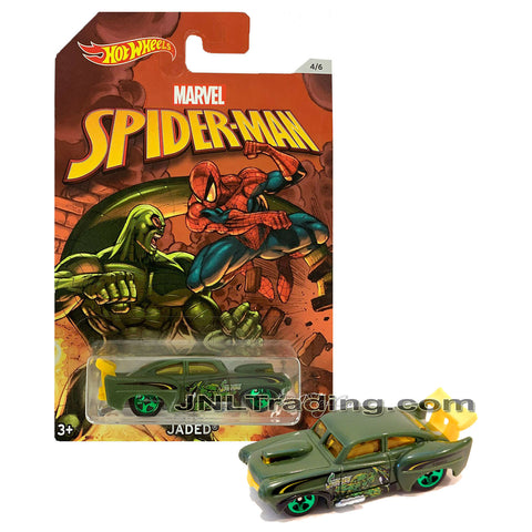 Year 2016 Hot Wheels Spider-Man Series 1:64 Scale Die Cast Car Set 4/6 - The Scorpion Green Muscle Car JADED