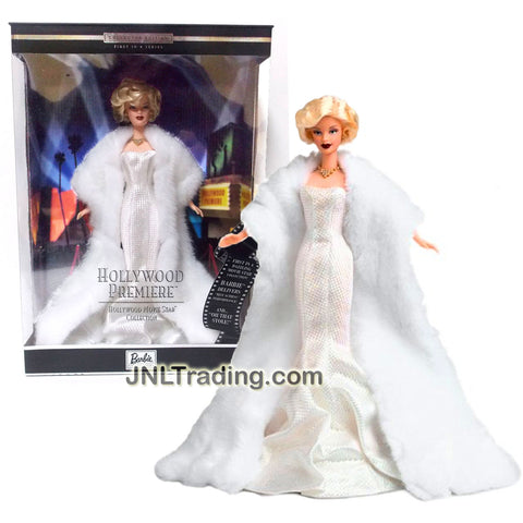 Mattel Year 2000 Barbie Hollywood Movie Star Collector Edition First in a Series 12 Inch Doll - HOLLYWOOD PREMIERE Marilyn Monroe in White Gown with Faux Fur Stole, Necklace and Earrings
