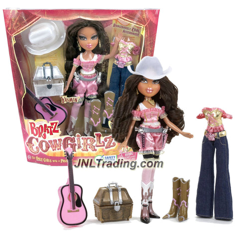 MGA Entertainment Bratz Cowgirlz Series 10 Inch Doll Set - Dazzlin' Diva YASMIN with 2 Cowgirl Outfits, 2 Boots, Hat, Treasure Chest and Guitar