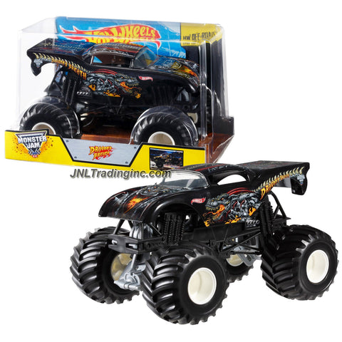 Hot Wheels Year 2014 Monster Jam 1:24 Scale Die Cast Official Monster Truck Series #CCB13 - DRAGON'S BREATH with Monster Tires, Working Suspension and 4 Wheel Steering (Dimension - 7 L x 5-1/2 W x 4-1/2 H)