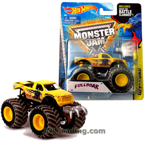 Hot Wheels Year 2014 Monster Jam 1:64 Scale Die Cast Truck OFF-ROAD Series - FULLBOAR CFT58 with Snap-On Battle Slammer (D: 3-1/2" L x 2-1/4" W x 2-1/2" H)