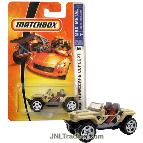 Matchbox Year 2007 MBX Metal Ready For Action Series 1:64 Scale Die Cast Metal Car #66 - Tan Color Desert Endurance Race JEEP HURRICANE CONCEPT K9511