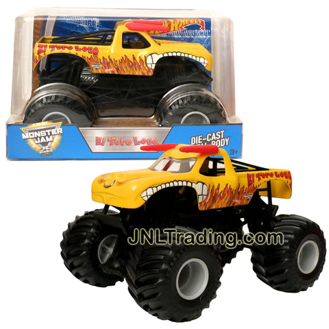 Hot Wheels Year 2017 Monster Jam 1:24 Scale Die Cast Metal Body Official Monster Truck Series - Yellow EL TORO LOCO DWN94 with Monster Tires, Working Suspension and 4 Wheel Steering