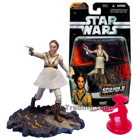 Star Wars Year 2006 The Saga Collection The Empire Strikes Back Series 3-1/2 Inch Tall Figure :PADME with Blaster, Display Base and Holographic Rebel Trooper