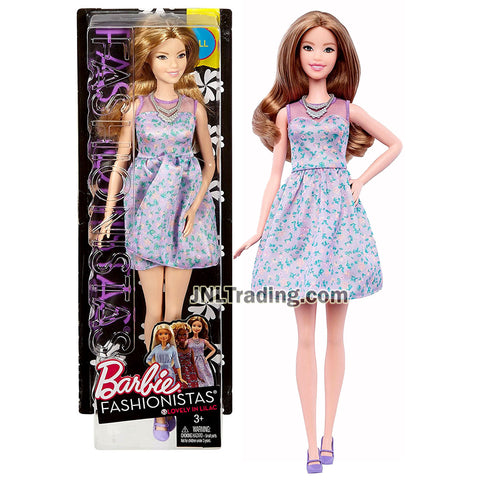 Year 2016 Barbie Fashionistas Series 12 Inch Doll - Caucasian TALL DVX75 with Long Dark Blonde Hair in Lovely Lilac Dress with Necklace