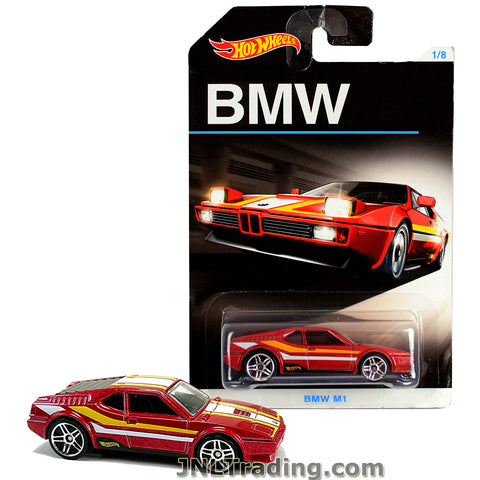 Hot Wheels Year 2015 BMW Series 1:64 Scale Die Cast Car Set 1/8 - Red Color Luxury Coupe BMW M1 DJM80
