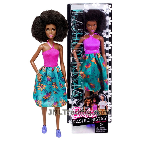 Barbie Year 2016 Fashionistas Series 12 Inch Doll - African American TROPI-CUTIE DYY89 in Pink Halter Tops and Teal Floral Skirts with Bracelet