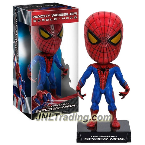 Funko Year 2012 Marvel Movie Series "The Amazing Spider-Man" 6 Inch Tall Wacky Wobbler Bobble Hear Figure : SPIDER-MAN with Display Base