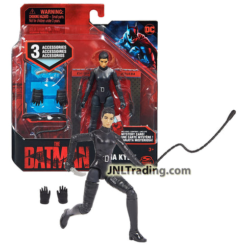 Year 2021 DC Comics The Batman Series 4 Inch Tall Figure - SELINA KYLE aka Catwoman with Knife, Gloves, Whip and Mystery Card