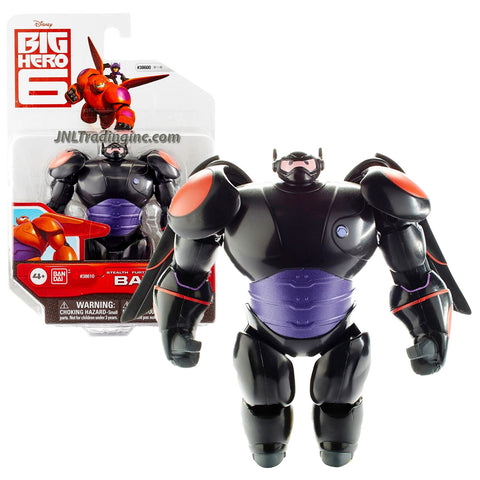 Bandai Year 2015 Disney "Big Hero 6" Movie Series 4-1/2 Inch Tall Action Figure - Black Suit STEALTH BAYMAX with 2 Removable Wings