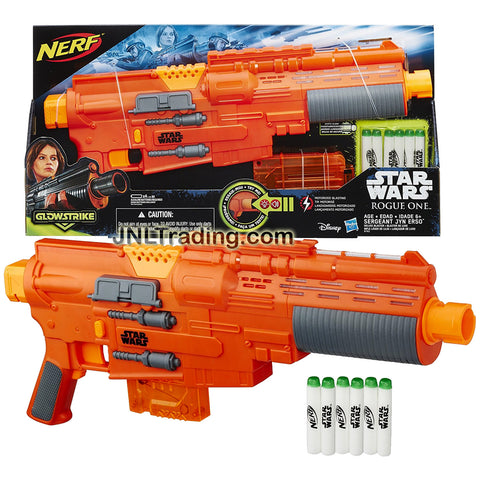 Nerf Year 2014 Star Wars Rogue One Series SERGEANT JYN ERSO Blaster with Lights and Sounds Plus Clip, Tactical Rail, Motorized Trigger and 6 Glowstrike Darts
