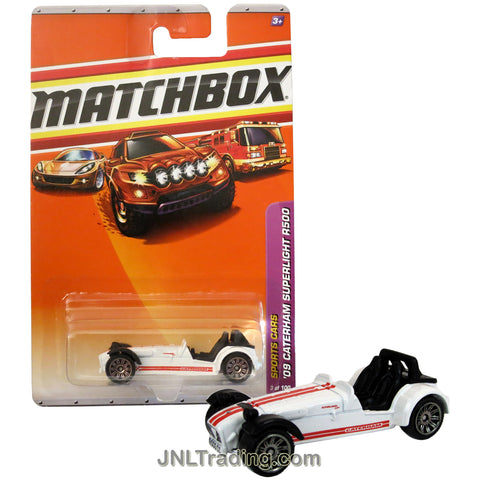 Matchbox Year 2009 Sports Cars Series 1:64 Scale Die Cast Metal Car #3 - White Color Racing Car '09 CATERHAM SUPERLIGHT R500 R0454
