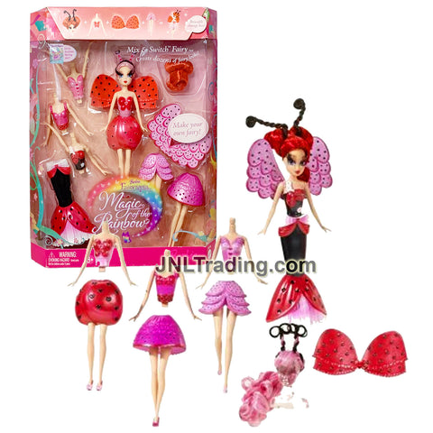 Year 2006 Barbie Fairytopia Magic of the Rainbow Series 7 Inch Doll - MIX & SWITCH RED FAIRY K8149 with Alternate Body, Wings and Hairs