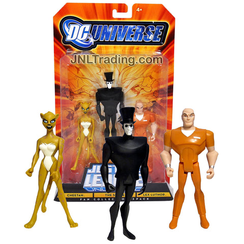 Year 2008 DC Universe Justice League Unlimited Fan Collection Series 3 Pack 4 Inch Tall Action Figure - CHEETAH, THE SHADE and LEX LUTHOR