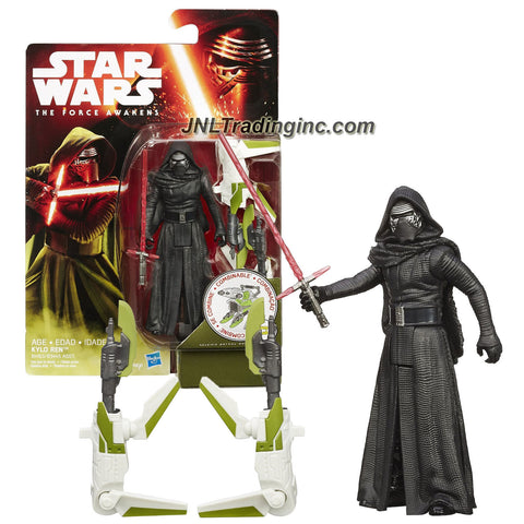 Hasbro Year 2015 Star Wars The Force Awakens Series 4 Inch Tall Action Figure - KYLO REN (B4163) with Red Lightsaber Plus Build A Weapon Part #3