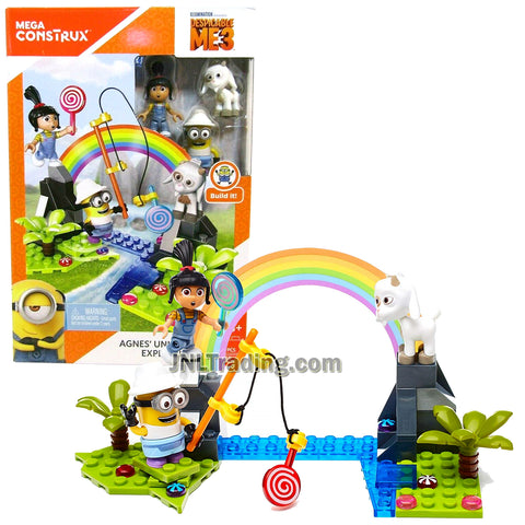 Year 2016 Mega Construx Despicable Me 3 Series Set FDX80 - AGNES' UNICORN EXPEDITION with Agnes, Minion and Lucky the Goat Minifigures (Total Pieces: 66)