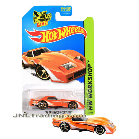 Year 2013 Hot Wheels HW Workshop Series 1:64 Scale Die Cast Car Set - Orange Sports Coupe '76 GREENWOOD CORVETTE