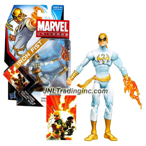 Hasbro Year 2011 Marvel Universe Series 4 Single Pack 4 Inch Tall Action Figure #6 - IRON FIST with Detachable Flame and Collectible Comic Shot
