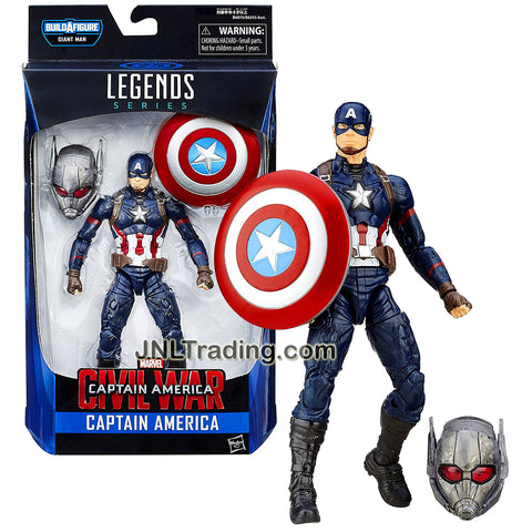 Hasbro Year 2015 Marvel Legends Giant Man Series 6 Inch Tall Figure - Civil War CAPTAIN AMERICA with Shield and Giant Man's Head