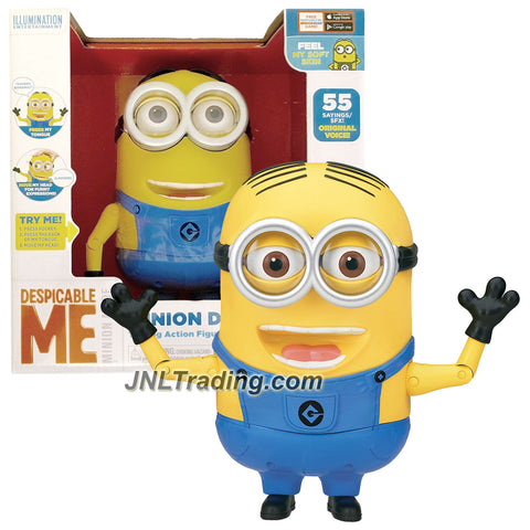 Thinkway Toys Illumination Entertainment Despicable Me 8 Inch Tall Electronic Figure - MINION DAVE with Soft Skin and 55 Sayings/SFX