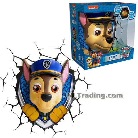 3DLightFX Paw Patrol Series Battery Operated 8 Inch Tall 3D Deco Night Light - CHASE with Light Up LED Bulbs and Crack Sticker