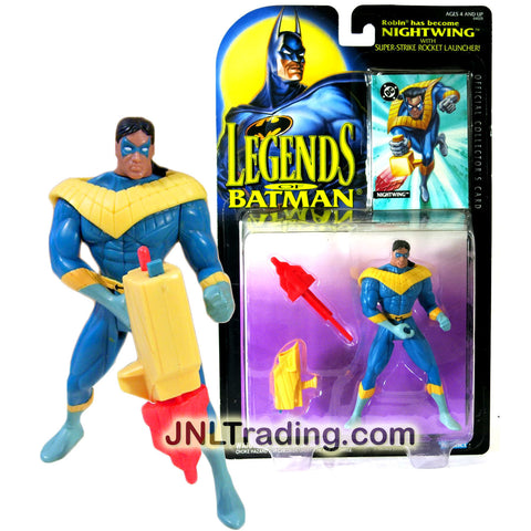 Kenner Year 1994 Legends of Batman Series 5 Inch Tall Action Figure - Robin NIGHTWING with Super Strike Rocket Launcher, 1 Rocket Missile and Official Collector's Card