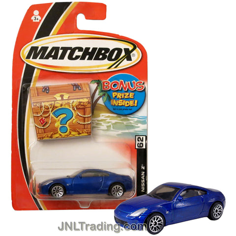 Year 2004 Matchbox Pirate Toy Series 1:64 Scale Die Cast Metal Car #62 - Blue Sports Coupe NISSAN Z with Bonus Prize