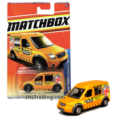 Year 2010 Matchbox City Action Series 1:64 Scale Die Cast Metal Car #65 - Orange Urban Express 08 FORD TRANSIT CONNECT TAXI