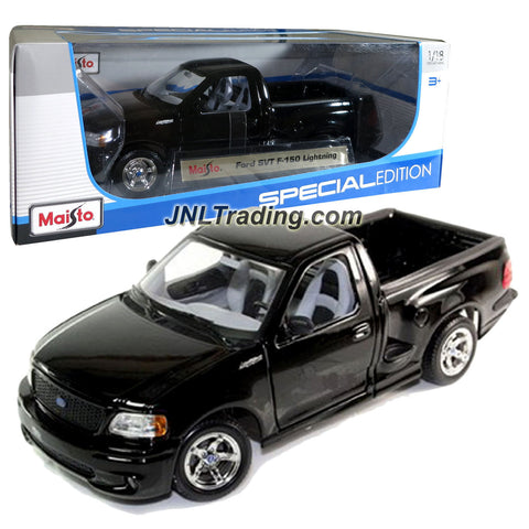 Maisto Special Edition Series 1:18 Scale Die Cast Car Set - Black Color Pick-Up Truck FORD SVT F-150 LIGHTNING (Dimension: 9-1/2" x 4" x 3-1/2")