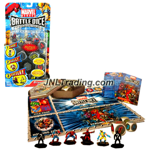 Playmates Year 2006 Marvel Heroes Battle Dice Game Starter Set with Magneto, Wolverine, Captain America, Spider-Man and 2 Mystery Figures