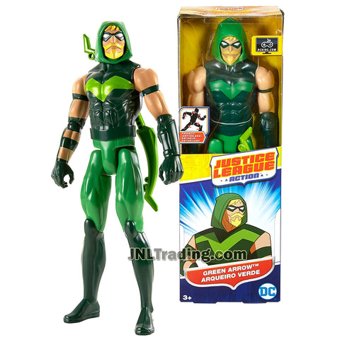 DC Comics Year 2016 Justice League Action Series 12 Inch Tall Figure - GREEN ARROW FBR06 with 11 Points of Articulation and Bow
